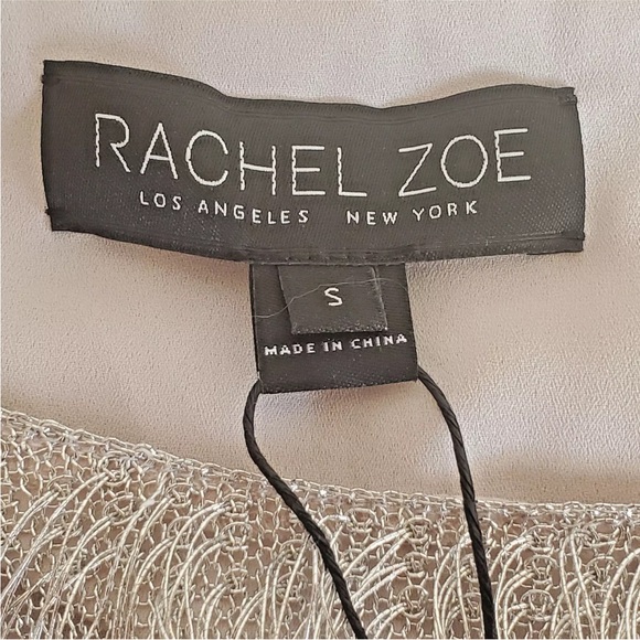 Rachel Zoe metallic silver fringe, boat neck, flapper style dress. - Picture 3 of 5